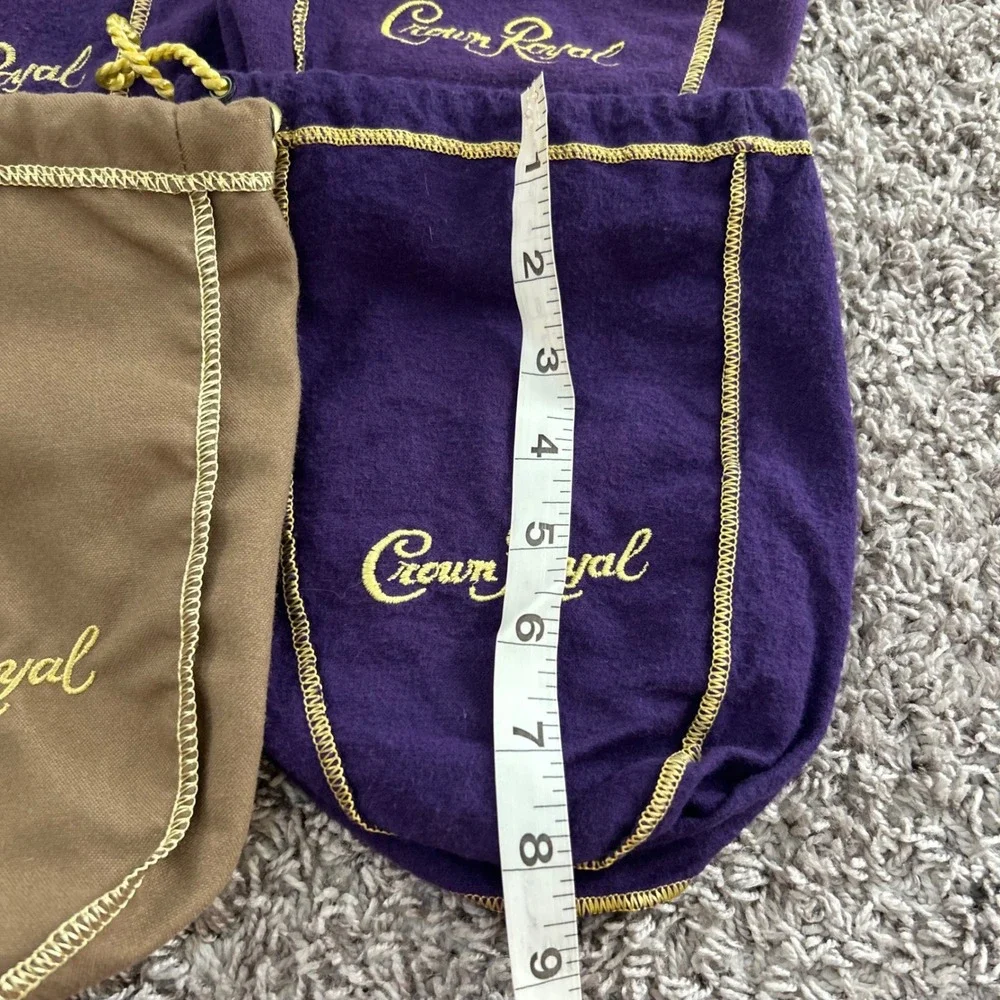 Crown Royal Purple & Tan Drawstring‎ Pouches Bags 4pc Set